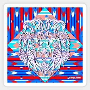 Technicolor lion ecopop Sticker